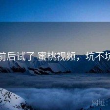 前后试了 蜜桃视频，坑不坑