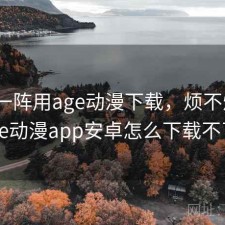 用了一阵用age动漫下载，烦不烦，age动漫app安卓怎么下载不了