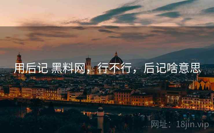用后记 黑料网，行不行，后记啥意思  第2张